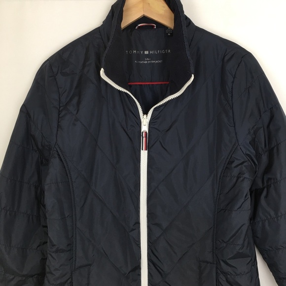 Tommy Hilfiger 3-in-1 All Weather System Jacket Women’s Size Medium Navy Blue - Picture 2 of 11